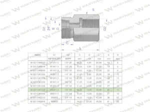 Tulejka różnicowa hydrauliczna AB M22x1.5 15L GZ x 1/2" BSP Waryński ( sprzedawane po 2 )