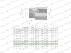 Tulejka różnicowa hydrauliczna AB M26x1.5 18L GZ x 1/2" BSP Waryński