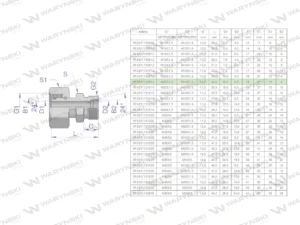 Złączka hydrauliczna metryczna AB (XKOR) A-M22x1.5 15L / B-M14x1.5 08L Waryński ( sprzedawane po 2 )