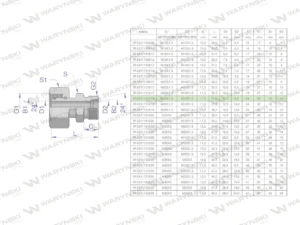 Złączka hydrauliczna metryczna AB (XKOR) A-M26x1.5 18L / B-M16x1.5 10L Waryński