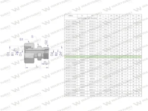 Złączka hydrauliczna metryczna AB (XKOR) A-M30x2 22L / B-M16x1.5 10L Waryński