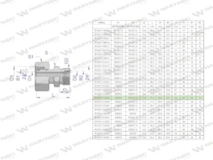 Złączka hydrauliczna metryczna AB (XKOR) A-M36x2 28L / B-M16x1.5 10L Waryński