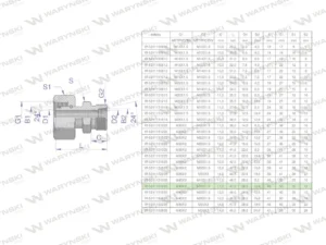 Złączka hydrauliczna metryczna AB (XKOR) A-M45x2 35L / B-M18x1.5 12L Waryński