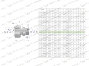 Złączka hydrauliczna metryczna AB (XKOR) A-M26x1.5 18L / B-M22x1.5 15L Waryński ( sprzedawane po 2 )
