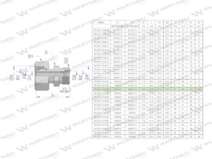 Złączka hydrauliczna metryczna AB (XKOR) A-M30x2 22L / B-M22x1.5 15L Waryński