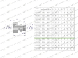 Złączka hydrauliczna metryczna AB (XKOR) A-M36x2 28L / B-M22x1.5 15L Waryński