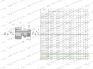 Złączka hydrauliczna metryczna AB (XKOR) A-M45x2 35L / B-M22x1.5 15L Waryński