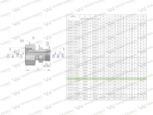 Złączka hydrauliczna metryczna AB (XKOR) A-M36x2 28L / B-M26x1.5 18L Waryński