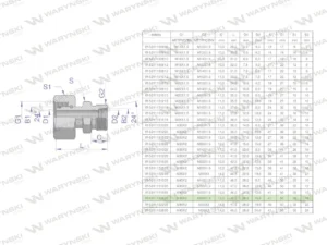 Złączka hydrauliczna metryczna AB (XKOR) A-M45x2 35L / B-M26x1.5 18L Waryński