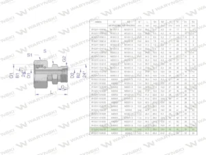 Złączka hydrauliczna metryczna AB (XKOR) A-M45x2 35L / B-M30x2 22L Waryński
