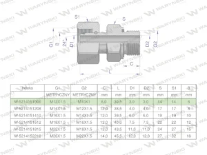 Przyłączka hydrauliczna metryczna AB (EVGE) M12x1.5 06L x M10x1 ED Waryński ( sprzedawane po 2 )