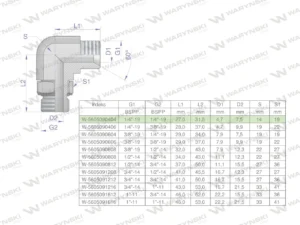 Kolanko hydrauliczne nastawne calowe BB 1/4" x 1/4" BSP z regulacją Waryński