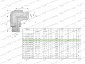 Kolanko hydrauliczne nastawne calowe BB 3/8" x 3/8" BSP z regulacją Waryński