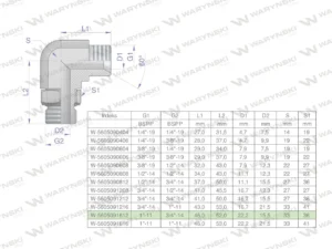 Kolanko hydrauliczne nastawne calowe BB 1" x 3/4" BSP z regulacją Waryński