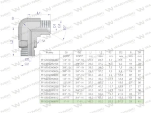 Kolanko hydrauliczne nastawne calowe BB 1" x 1" BSP z regulacją Waryński