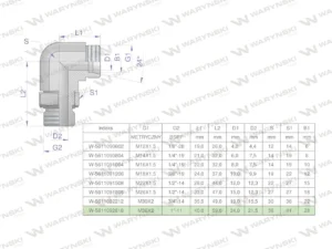 Kolanko hydrauliczne nastawne BB M36x2 28L x 1"BSP z regulacją Waryński