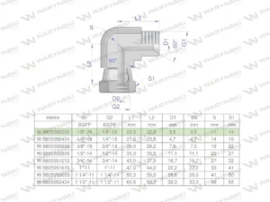 Kolanko hydrauliczne calowe AB 1/8" BSP Waryński