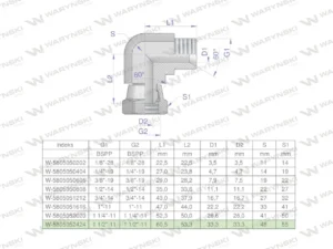Kolanko hydrauliczne calowe AB 1 1/2" BSP Waryński