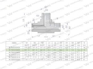 Trójnik hydrauliczny calowy BBB 3/8" BSP (XT) Waryński
