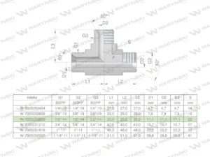 Trójnik hydrauliczny calowy BBB 1/2" BSP (XT) Waryński