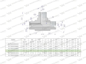 Trójnik hydrauliczny calowy BBB 3/4" BSP (XT) Waryński
