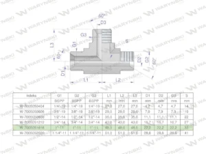 Trójnik hydrauliczny calowy BBB 1" BSP (XT) Waryński