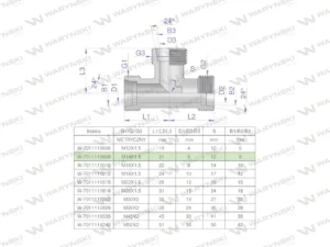 Trójnik hydrauliczny metryczny BBB M14x1.5 08L (XT) Waryński ( sprzedawane po 2 )