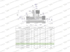 Trójnik hydrauliczny metryczny BBB M36x2 28L (XT) Waryński