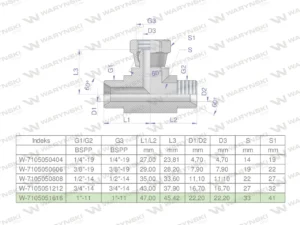 Trójnik hydrauliczny symetryczny calowy BAB 1" BSP (XEVT) Waryński