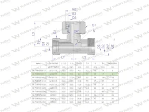 Trójnik hydrauliczny symetryczny metryczny BAB M14x1.5 08L (XEVT) Waryński ( sprzedawane po 2 )