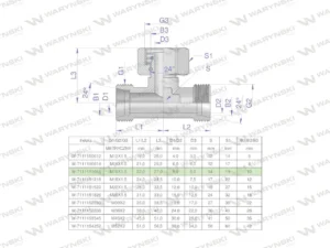 Trójnik hydrauliczny symetryczny metryczny BAB M16x1.5 10L (XEVT) Waryński ( sprzedawane po 5 )