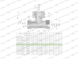 Trójnik hydrauliczny symetryczny metryczny BAB M22x1.5 15L (XEVT) Waryński ( sprzedawane po 5 )