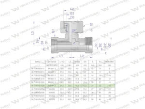 Trójnik hydrauliczny symetryczny metryczny BAB M26x1.5 18L (XEVT) Waryński