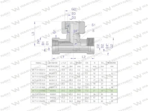 Trójnik hydrauliczny symetryczny metryczny BAB M30x2 22L (XEVT) Waryński
