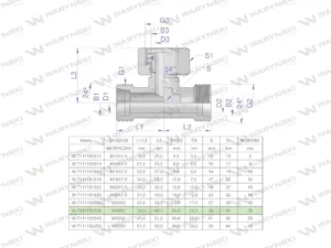 Trójnik hydrauliczny symetryczny metryczny BAB M36x2 28L (XEVT) Waryński