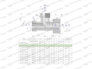 Trójnik hydrauliczny niesymetryczny metryczny BBA M14x1.5 08L (XEVL) Waryński ( sprzedawane po 2 )