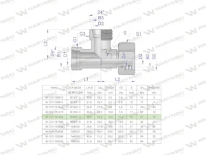Trójnik hydrauliczny niesymetryczny metryczny BBA M22x1.5 15L (XEVL) Waryński ( sprzedawane po 5 )