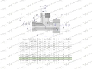 Trójnik hydrauliczny niesymetryczny metryczny BBA M36x2 28L (XEVL) Waryński