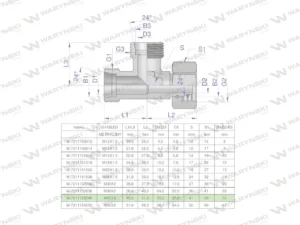 Trójnik hydrauliczny niesymetryczny metryczny BBA M45x3 35L (XEVL) Waryński