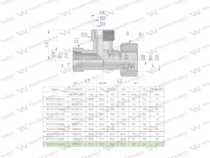 Trójnik hydrauliczny niesymetryczny metryczny BBA M52x4 42L (XEVL) Waryński
