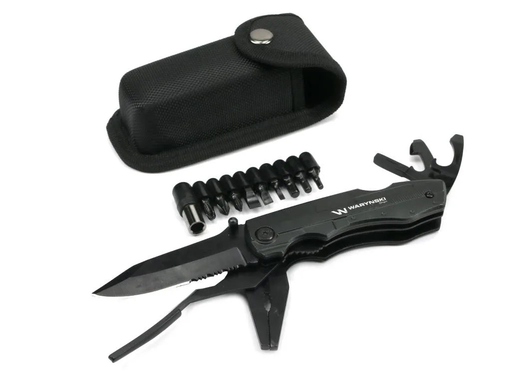 Multitool Czarny 11 narzędzi plus 9 bitów Waryński