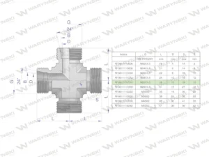 Czwórnik hydrauliczny metryczny BBBB M22x1.5 15L Waryński
