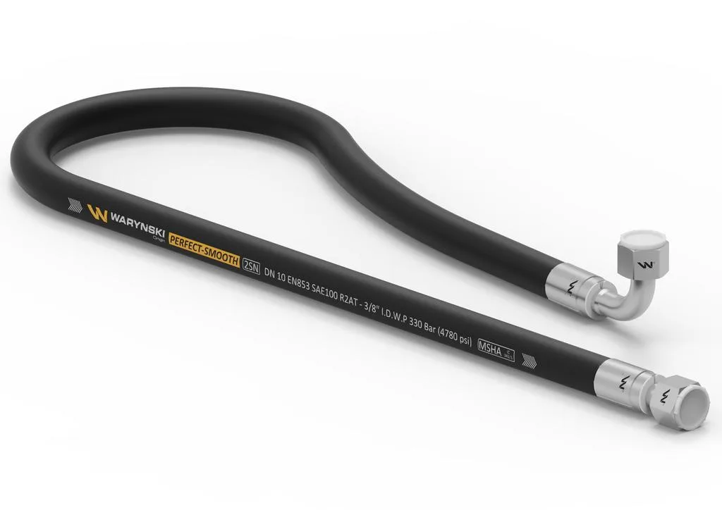 Przewód hydrauliczny gładki z uszczelnieniem - 330 bar gwint M18x1.5 prosta/90 stopni L-1250mm DN10-2SN (AK-10-1250; P11P12) 33.0MPa Waryński