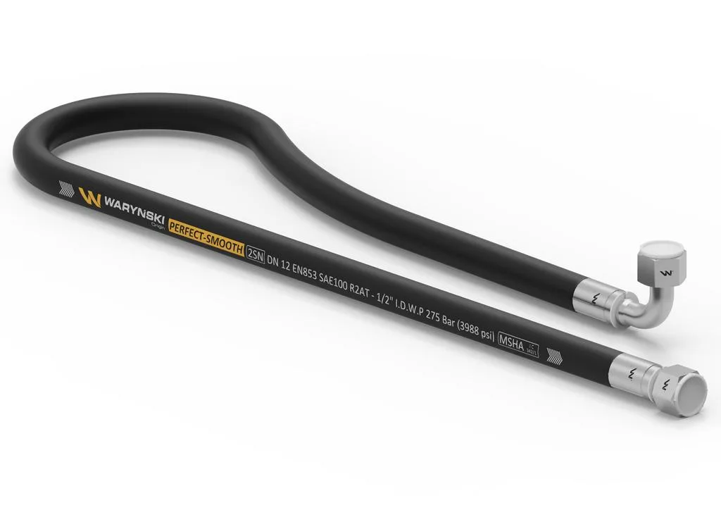 Przewód hydrauliczny gładki z uszczelnieniem - 275 bar gwint M22x1.5 prosta/90 stopni L-1250mm DN12-2SN (AK-13-1250; P11P12) 27.5MPa Waryński