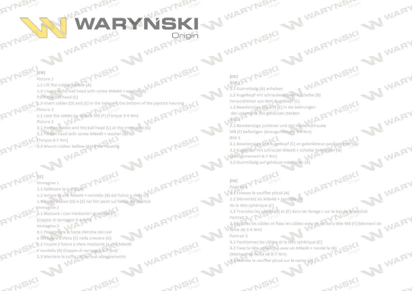 Joystick pod linki zakończone kulką bez przełącznika (bez przycisku. na kulkę. IP-6020. JOYSTIK6019) Waryński - obrazek 6
