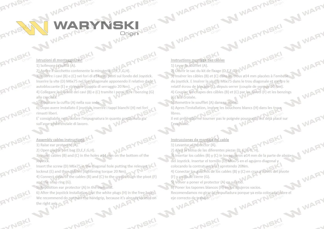 Joystick pod linki zakończone widełkami bez przełącznika (bez przycisku. na widełki IP-6046) Waryński - obrazek 4