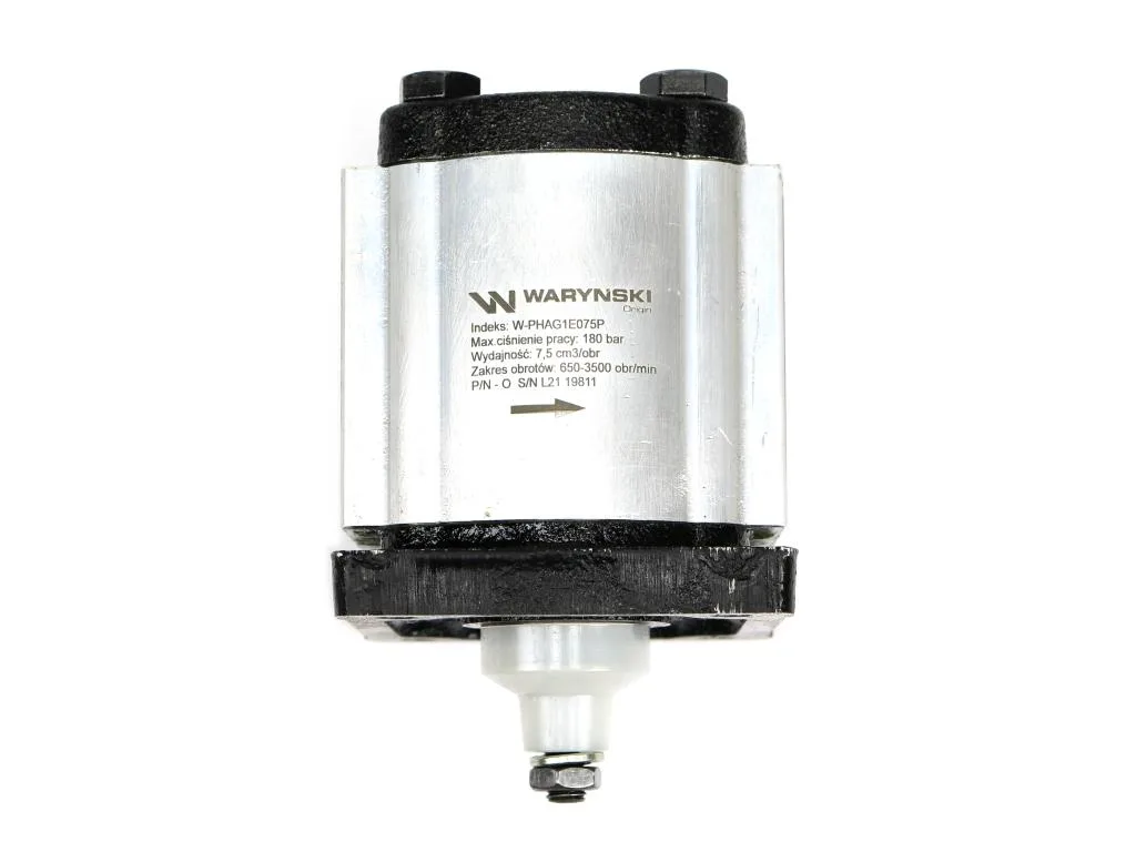 Pompa hydrauliczna zębata 7.5cm3 (grupa 1 - typ europejski) wałek 1:8 (obroty prawe) max.180 bar Waryński - obrazek 3