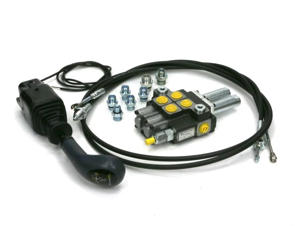 Zestaw Premium: Rozdzielacz 2-sek. + Joystick na widełki (z 1 przyciskiem) + Elementy złączne + Linki na widełki 1500mm Waryński