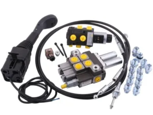 Zestaw: Rozdzielacz 2-sek. + Elektrozawór + Joystick z przyciskiem + Elementy złączne + Linki na kulkę stalową 2000mm Waryński