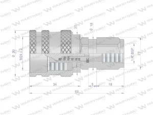 Szybkozłącze hydrauliczne skręcane wtyczka G1/4"BSP gwint wewnętrzny 350bar Waryński